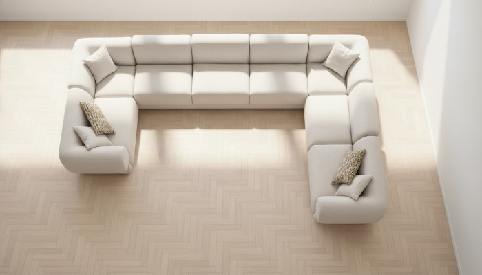 Sofá en forma de U Sala de estar Lujo Diseño Paisaje sofá Esquina tapizado Muebles