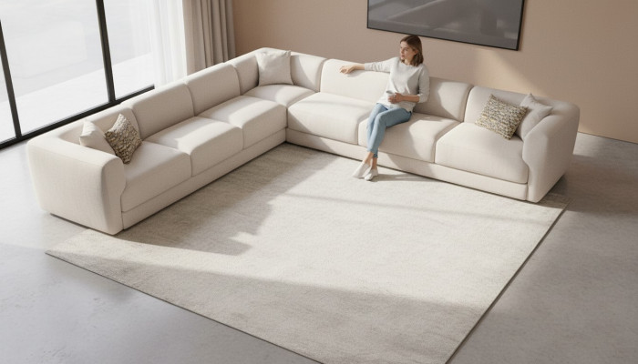 Sofá en forma de L acolchado sofá sala de estar muebles modernos 405x405cm sofás sofá de esquina