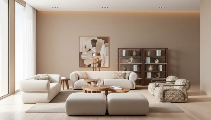 Conjunto de sofá de 6 piezas. Sofá con taburete para sala de estar, conjunto de diseño moderno.