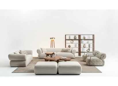 Conjunto de sofá de 6 piezas. Sofá con taburete para sala de estar, conjunto de diseño moderno.
