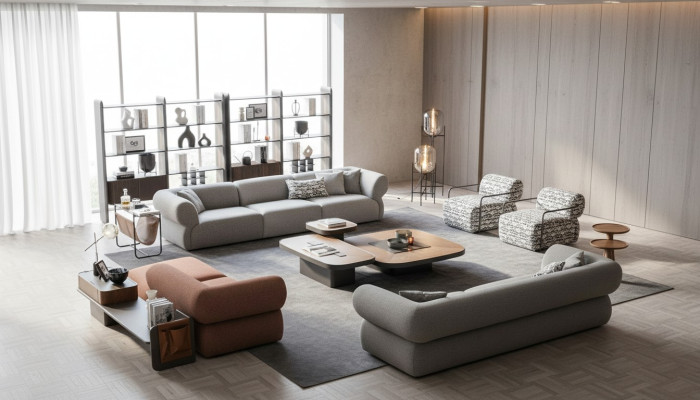 Gran conjunto de sofás sofá de sala de estar Sofá de cinco plazas Sofá Sillón 5 piezas