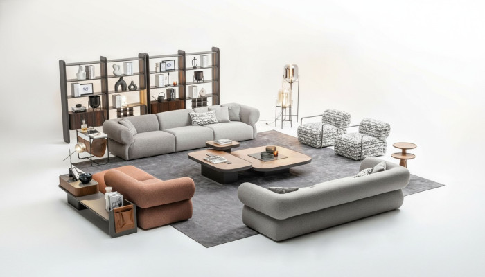 Gran conjunto de sofás sofá de sala de estar Sofá de cinco plazas Sofá Sillón 5 piezas