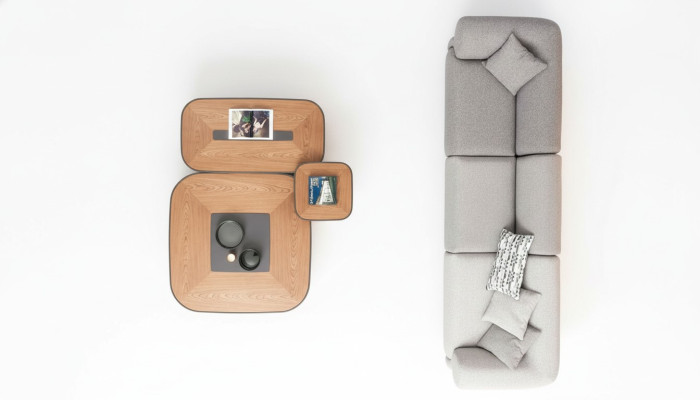 Sofá moderno de cinco plazas gris muebles de salón sofá tapizado estilo muebles