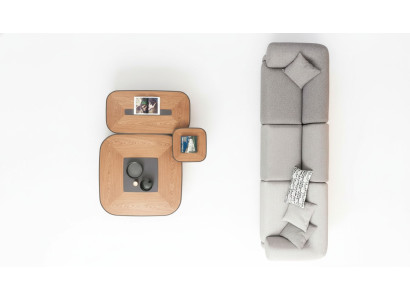 Sofá moderno de cinco plazas gris muebles de salón sofá tapizado estilo muebles