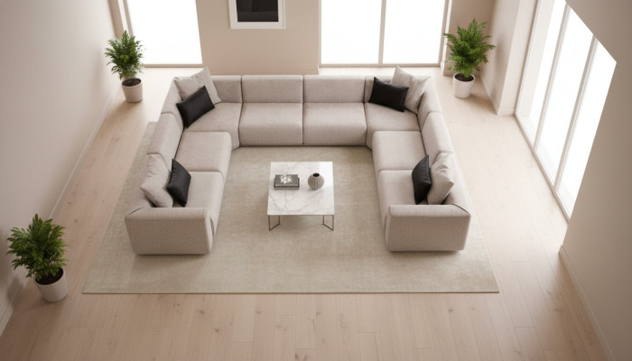 Sofá en forma de U Sofá tapizado Sofá Sala de estar Diseño Sofá de esquina moderno