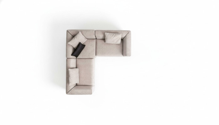 Sofá de esquina beige en forma de L conjunto de sofás modernos para salón sofá de esquina