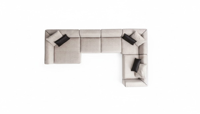 Sofá de esquina moderno en forma de U, estilo sala de estar, conjunto de asientos.