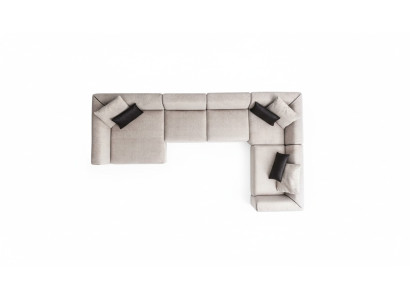 Sofá de esquina moderno en forma de U, estilo sala de estar, conjunto de asientos.