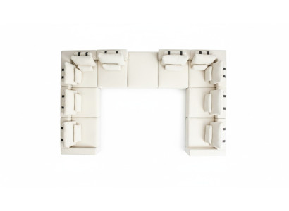 Sofá de esquina en forma de L Sofá de salón de diseño de muebles de tela moderno