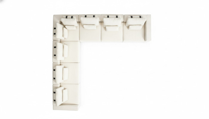 Conjunto de asientos blancos Sofá esquinero Textil Sofás Sala de estar Sofá esquinero Moderno