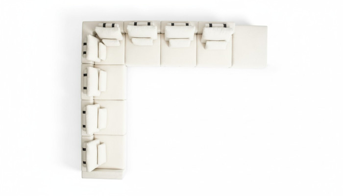 Sofá de esquina en forma de L, sofá tapizado para salón, diseño moderno de muebles textiles.
