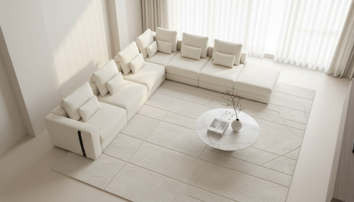 Sala de estar blanca en forma de L Sofá Sofá Diseño de muebles de estilo