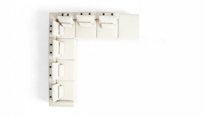 Sala de estar blanca en forma de L Sofá Sofá Diseño de muebles de estilo
