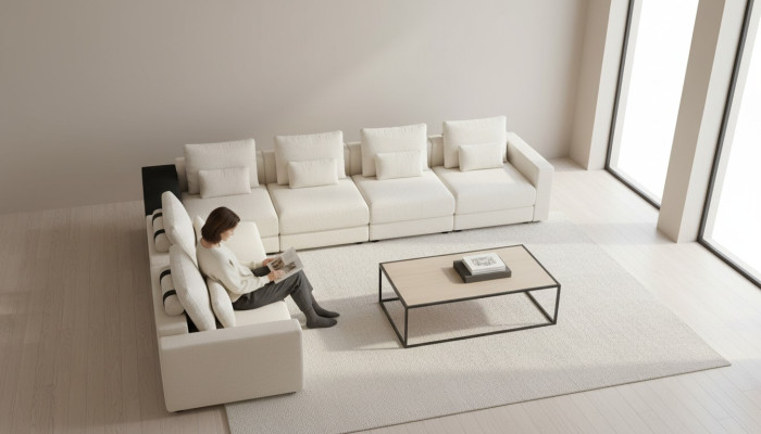 Sofá de tela sofá en forma de L sofá sofá de esquina tapizado sofá relax sillón grande