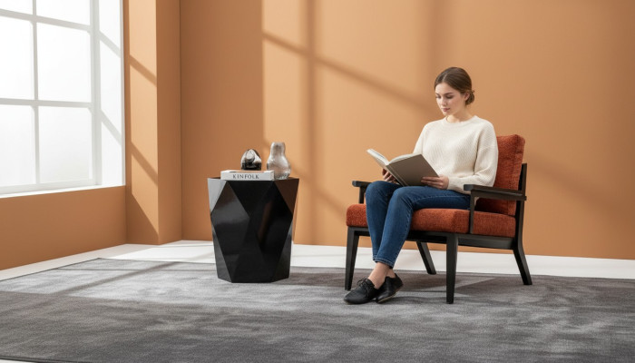Sillón de 1 plaza de tejido de lujo para la sala de estar, asiento tapizado moderno de diseño nuevo.