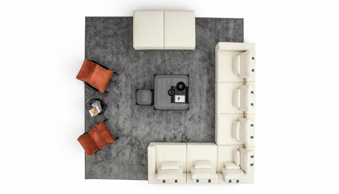 Conjunto de sofás en forma de L, sofá de diseñador, sillón de diseño, muebles tapizados, sofá esquinero.