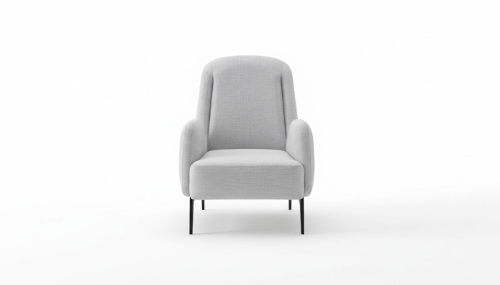 Diseñador Gris Sillón de lujo de 1 plaza Sillón tapizado de tela