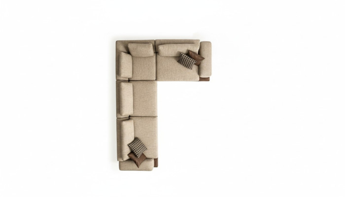 Sofá esquinero beige Tapizado Sofá de esquina en forma de L Sofá seccional moderno para sala de estar