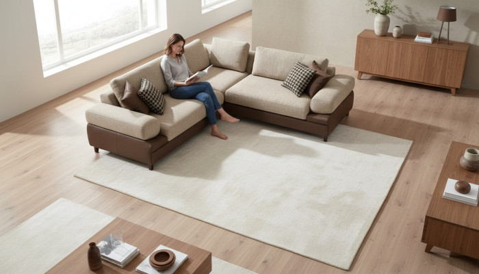 Moderno sofá de esquina en forma de L, muebles de sala de estar, sofá de esquina, sofás de tela, muebles nuevos.