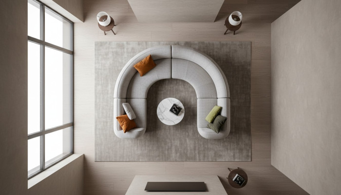 Sofá esquinero de lujo en forma de U, sofá de salón, sofá tapizado de diseño moderno.