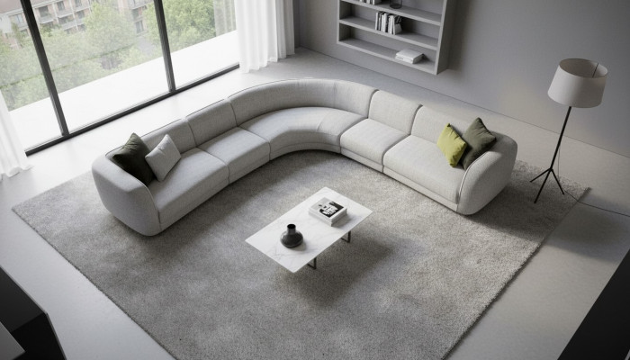 Sofá esquinero de lujo para salón en forma de L, sofá moderno para salón lounge.