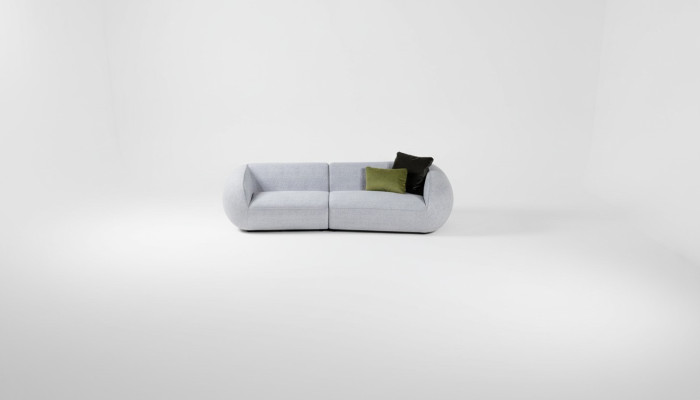 Sala de estar gris Sofá tapizado moderno de tela de lujo Muebles de sofá de tela