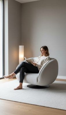 Sillón tapizado de tela de 1 plaza, diseño moderno, lujo para sala de estar.