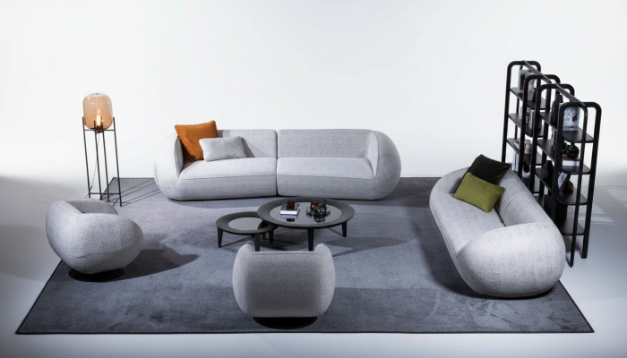 Conjunto de sofás Lounge Grupo de asientos Tres plazas Sillón Esquina tapizada Moderno