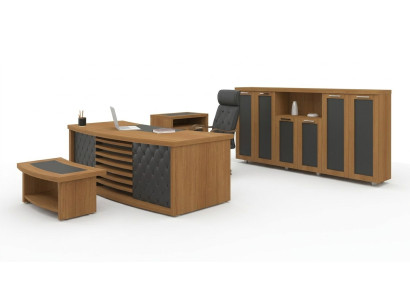 Diseño de oficina Conjunto de muebles de lujo de madera Escritorio Armario Mobiliario de 4 piezas