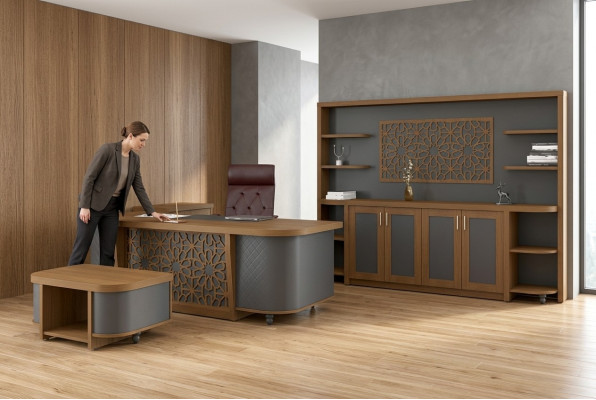 Conjunto de muebles de lujo para la oficina de diseño, conjunto de oficina, muebles de oficina, escritorio de 4 piezas.