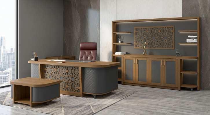 Conjunto de muebles de lujo para la oficina de diseño, conjunto de oficina, muebles de oficina, escritorio de 4 piezas.