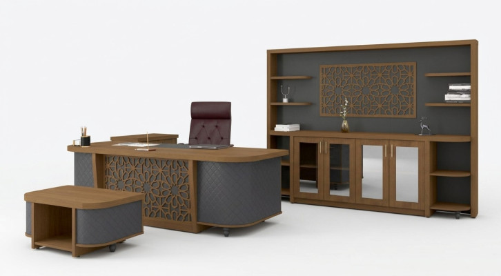 Conjunto de muebles de lujo para la oficina de diseño, conjunto de oficina, muebles de oficina, escritorio de 4 piezas.