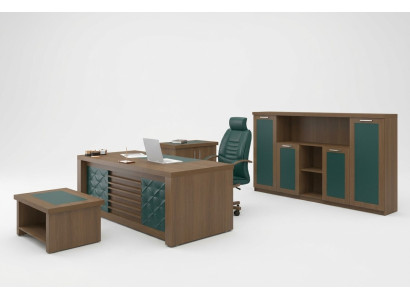 Marrón Conjunto de Oficina Muebles de Oficina de Lujo Escritorio Muebles de Diseño 4 Piezas