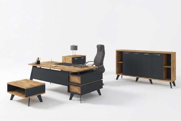 Configuración de la oficina Juego de la oficina Oficina Escritorios Armarios Mesa 4 piezas