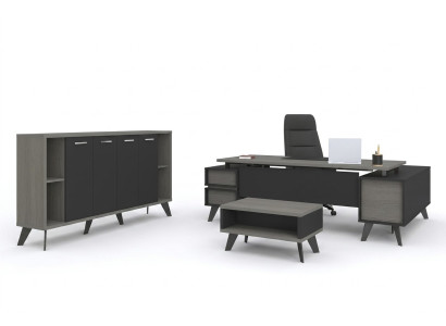 Sala de trabajo Muebles de oficina Escritorio Mesa de centro Archivador 3 piezas conjunto