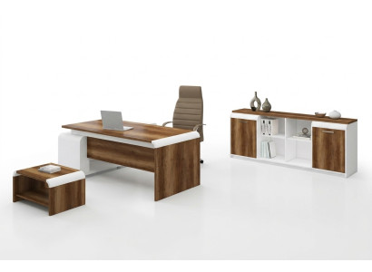 Set de muebles de oficina, equipamiento de oficina, escritorio, archivador, armario, lujo.