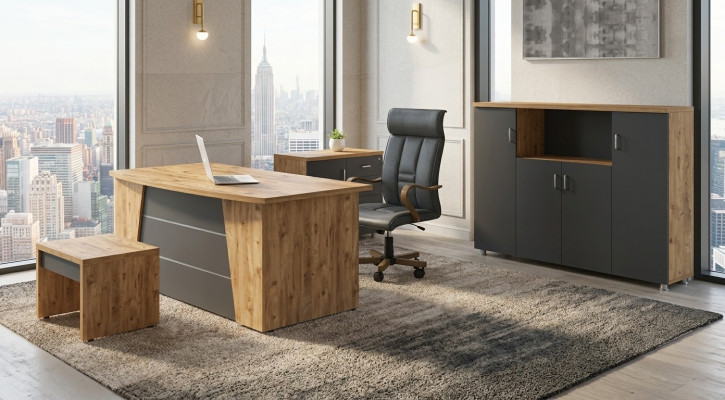 Moderno conjunto completo de muebles de oficina muebles de estudio de lujo juego de 4 piezas