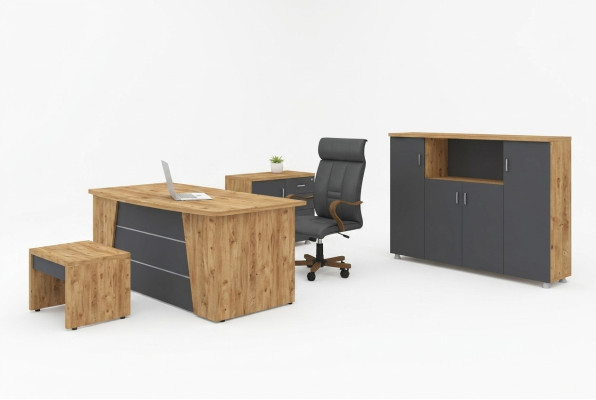 Moderno conjunto completo de muebles de oficina muebles de estudio de lujo juego de 4 piezas
