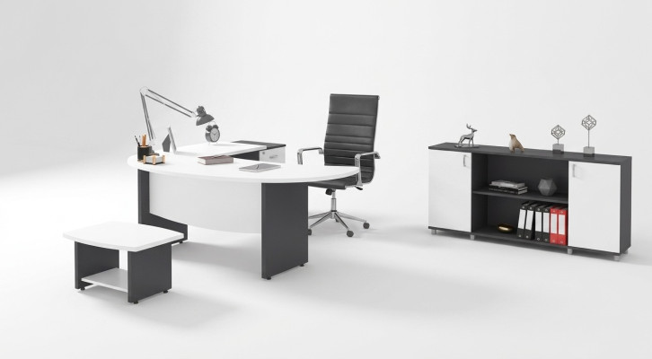 Conjunto de muebles de oficina modernos Conjunto de mobiliario de oficina Diseño de espacio de trabajo de 3 piezas.