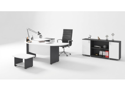 Conjunto de muebles de oficina modernos Conjunto de mobiliario de oficina Diseño de espacio de trabajo de 3 piezas.
