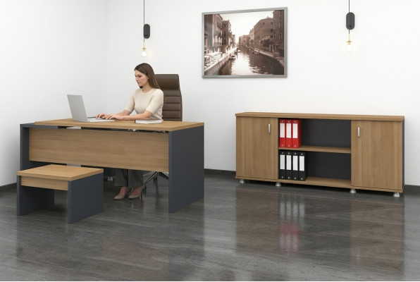 Escritorio en esquina Archivador Mesa de centro Muebles de oficina Estilo moderno