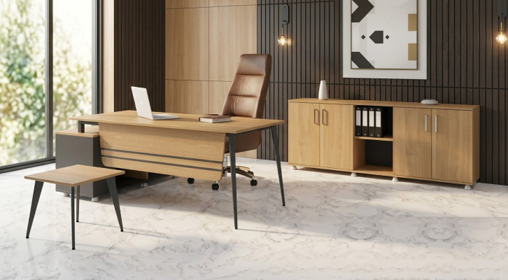 Set de oficina Nuevo Mesa de centro Diseño moderno Escritorio esquinero 3 piezas