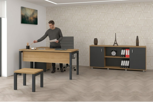 Muebles de oficina escritorio archivador armario mesa de centro conjunto de 2 piezas