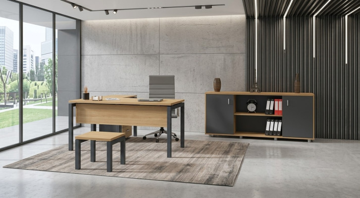 Muebles de oficina escritorio archivador armario mesa de centro conjunto de 2 piezas