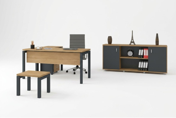 Muebles de oficina escritorio archivador armario mesa de centro conjunto de 2 piezas