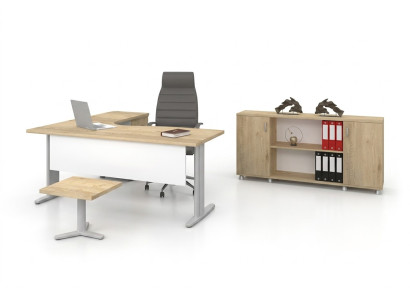 Escritorio en esquina Oficina Estudio moderno Juego completo Muebles 3 piezas