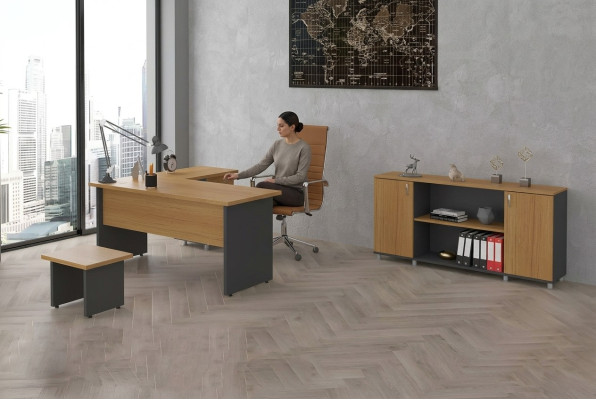 Mobiliario de oficina conjunto de estudio Muebles de oficina Escritorio del jefe Armario