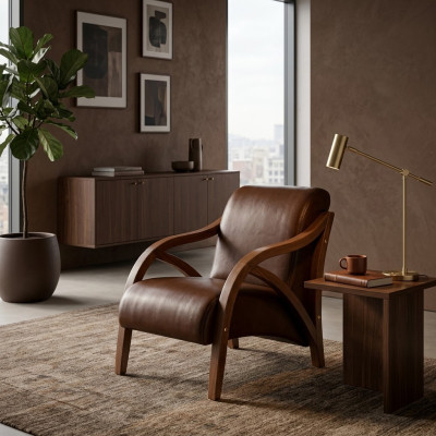 Moderno sillón marrón muebles para despacho sillón mobiliario de oficina.