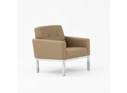 Silla Muebles de oficina Estudio Beige Asiento Madera Muebles Sillón tapizado