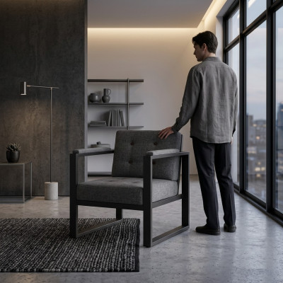 Gris Sillón Tejido Muebles Oficina Muebles de Oficina Nuevo Asiento